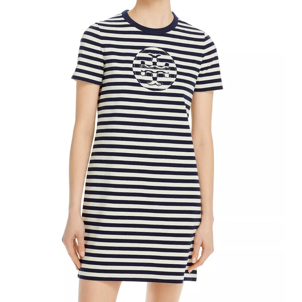 Tory Burch Striped Logo T-Shirt Dress